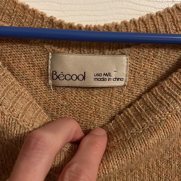 mustard yellow sweater with hints of speckled colors to contrast. - Picture 6 of 7